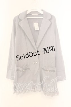 画像1: axes femme / Wボタンロングテーラーカーディガン M グレー O-25-12-30-112-AX-TO-OW-ZT363