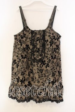 画像1: axes femme / フロッキー使いチュニックワンピース M ブラウン O-25-12-30-115-AX-TO-OW-OS