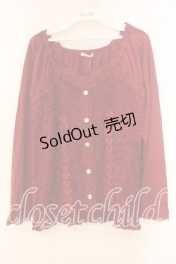 画像1: axes femme / 総レースビスチェ風プルオーバー M アカ O-25-12-30-119-AX-TO-OW-OS