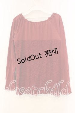 画像2: axes femme / 総レースビスチェ風プルオーバー M アカ O-25-12-30-119-AX-TO-OW-OS