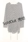 PEACE NOW / ドットギャザーカーディガン M ブラック O-25-12-30-123-PU-TO-OW-OS