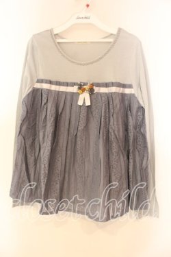 画像1: axes femme / ビスチェ風切り替えプルオーバー M ブルー O-25-12-30-125-AX-TO-OW-OS