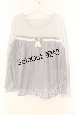 画像1: axes femme / ビスチェ風切り替えプルオーバー M ブルー O-25-12-30-125-AX-TO-OW-ZT510