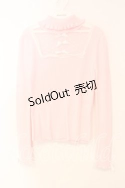 画像1: Swankiss / ドットチュールデコルテテレコタートルネックトップス F ピンク O-25-12-30-011-CA-TO-YM-OS