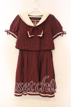 画像1: Secret Honey / セットアップ風セーラーワンピース 2 ワイン O-25-12-30-002-CA-OP-YM-OS