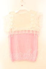 画像3: Swankiss / セーラニットベスト F ピンクｘシロ O-25-12-30-012-CA-TO-YM-ZT363 (3)