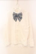 Secret Honey / チェックタイ&リボンタイブラウス 2 シロｘブルー O-25-12-30-013-CA-BL-YM-OS