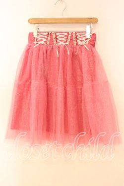 画像1: Swankiss / グリッターチュールスカート  ピンク O-25-12-30-014-CA-SK-YM-OS