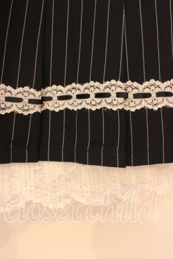 画像2: Secret Honey / ロゴ刺繍ストライプスカート 2 ブラックｘシロ O-25-12-30-015-CA-SK-YM-OS