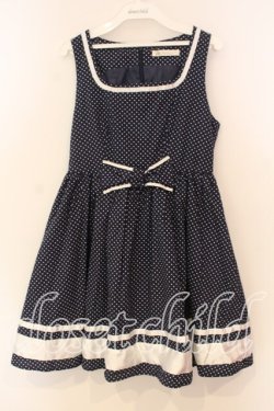 画像1: Ank Rouge / ドットジャンパースカート  ネイビー×シロ O-25-12-30-022-CA-OP-IG-OS