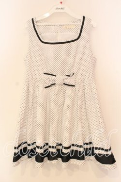画像1: Ank Rouge / ドットジャンパースカート  シロ×クロ O-25-12-30-023-CA-OP-IG-OS