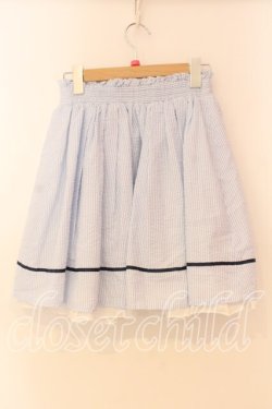 画像2: Ank Rouge / サッカーストライプスカート  サックス×シロ O-25-12-30-024-CA-SK-IG-OS