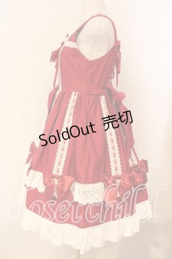 画像4: BABY,THE STARS SHINE BRIGHT / Ribbon Ribbon dropジャンパースカート  えんじ×シロ O-26-01-05-003-BA-OP-IG-OS