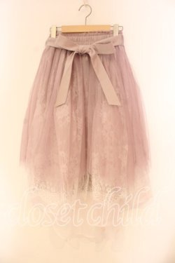 画像1: axes femme POETIQUE / レース×チュールイレヘムスカート M ピンク O-26-01-05-031-AX-SK-OW-ZT0107X