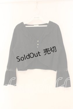 画像1: axes femme / 袖切替えレース使いボレロ M クロ O-26-01-05-041-AX-TO-OW-ZT0107X