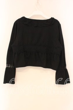 画像2: axes femme / 袖切替えレース使いボレロ M クロ O-26-01-05-041-AX-TO-OW-OS