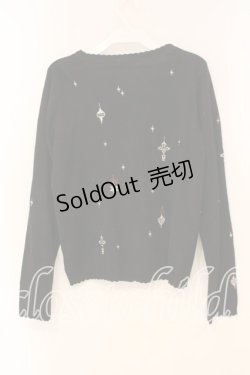 画像2: axes femme / オーナメント刺繍ニットカーディガン M クロ O-26-01-05-042-AX-TO-OW-ZT0107X