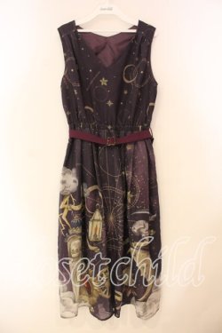 画像1: axes femme / タロットカードモチーフワンピース F パープル O-26-01-05-047-AX-OP-OW-OS