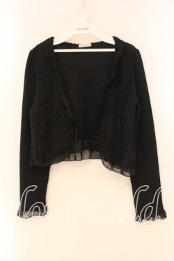 画像1: axes femme / フリルショートボレロ M クロ O-26-01-05-049-AX-TO-OW-ZT0107X