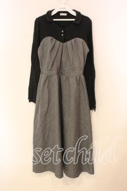 画像1: axes femme / レイヤード風ワンピース M クロ O-26-01-05-051-AX-OP-OW-OS