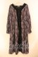 画像1: axes femme / ローズガーランド柄ロングワンピース F クロ O-26-01-05-053-AX-OP-OW-OS (1)