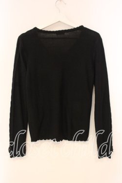 画像2: axes femme / リボン通しニットカーディガン M クロ O-26-01-05-057-AX-OP-OW-OS