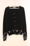 axes femme / 蝶刺繍カーディガン M クロ O-26-01-05-060-AX-TO-OW-ZT0107X