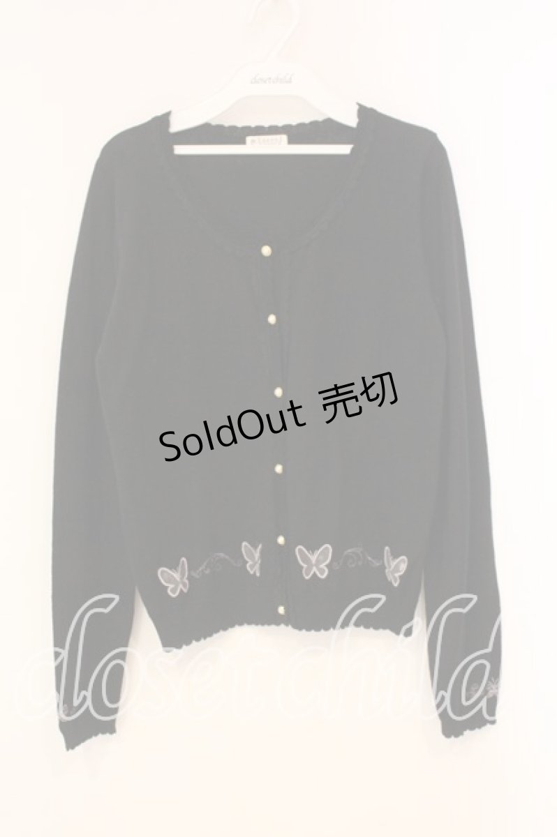 画像1: axes femme / 蝶刺繍カーディガン M クロ O-26-01-05-060-AX-TO-OW-ZT534 (1)