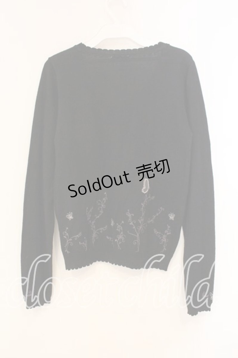 画像2: axes femme / 蝶刺繍カーディガン M クロ O-26-01-05-060-AX-TO-OW-ZT534 (2)