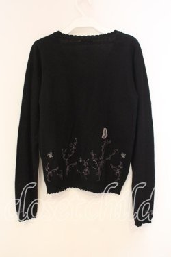 画像2: axes femme / 蝶刺繍カーディガン M クロ O-26-01-05-060-AX-TO-OW-ZT0107X