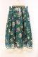 画像1: axes femme / ミックスフルーツ柄スカート M グリーン O-26-01-05-061-AX-SK-OW-ZT0107X (1)