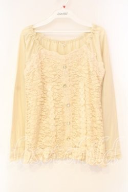 画像1: axes femme / 総レースビスチェ風プルオーバー M キナリ O-26-01-05-064-AX-TO-OW-ZT0107X