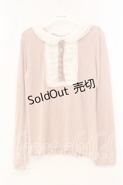 画像1: axes femme / 衿付きブロッキングプルオーバー M ピンク O-26-01-05-067-AX-TO-OW-OS