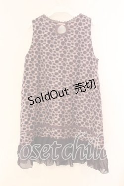 画像2: axes femme / ヒョウ柄切替チュニック M パープル O-26-01-05-068-AX-OP-OW-OS