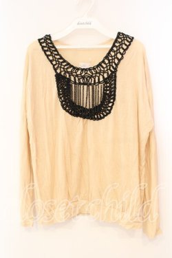 画像1: axes femme / コード装飾インナープルオーバー M キナリ O-26-01-05-070-AX-TO-OW-ZT0107X