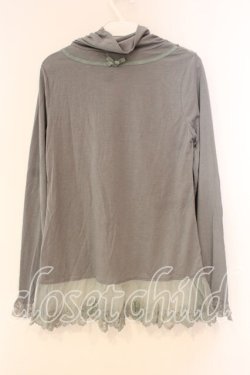 画像2: axes femme / 裾レース使いタートルプルオーバー M グレー O-26-01-05-075-AX-TO-OW-ZT0107X