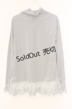 画像2: axes femme / 裾レース使いタートルプルオーバー M グレー O-26-01-05-075-AX-TO-OW-ZT535