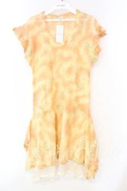 画像1: axes femme / ミックスカラーニットワンピース M イエロー O-26-01-05-078-AX-TO-OW-OS