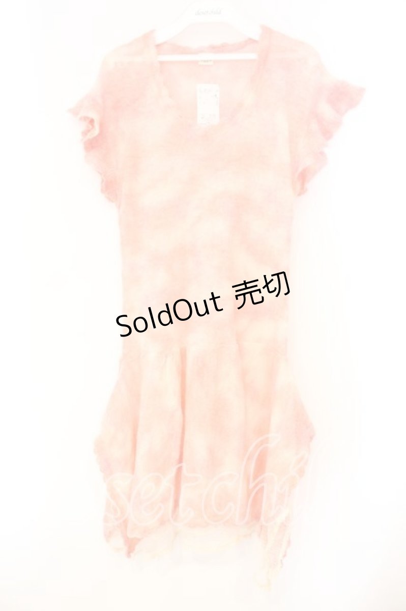 画像1: axes femme / ミックスカラーニットワンピース M ピンク O-26-01-05-079-AX-TO-OW-ZT535 (1)