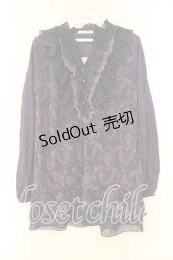 画像1: axes femme / フロッキープリント入プルオーバー M ネイビー O-26-01-05-080-AX-TO-OW-OS