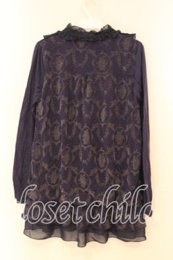 画像2: axes femme / フロッキープリント入プルオーバー M ネイビー O-26-01-05-080-AX-TO-OW-OS