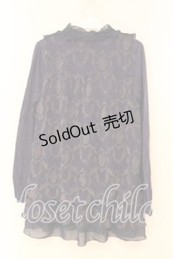 画像2: axes femme / フロッキープリント入プルオーバー M ネイビー O-26-01-05-080-AX-TO-OW-OS