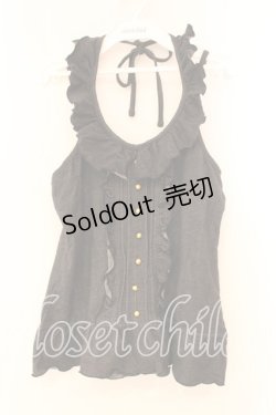 画像1: axes femme / フリルホルターキャミソール M クロ O-26-01-05-081-AX-TO-OW-OS