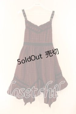 画像1: axes femme / グレンチェックチュニック M アカ O-26-01-05-084-AX-TO-OW-OS