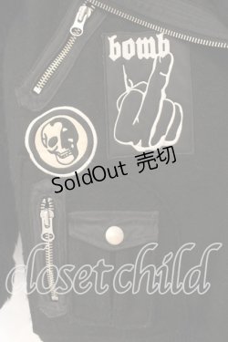 画像2: GLAD NEWS / 切り替えダブルライダースブルゾンジャケット F ブラック O-26-01-05-086-GL-CO-YM-OS