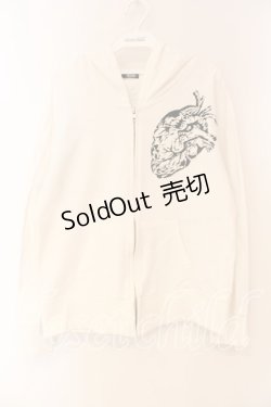 画像1: GLAD NEWS / ボーンウイングプリントパーカー  ホワイト O-26-01-05-087-GL-TO-YM-OS