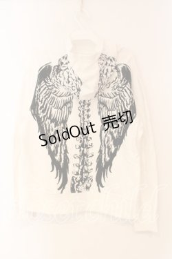 画像2: GLAD NEWS / ボーンウイングプリントパーカー  ホワイト O-26-01-05-087-GL-TO-YM-OS