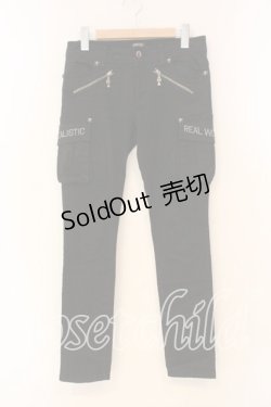 画像1: GHOST of HARLEM / ストレッチスキニーカーゴパンツ M ブラック O-26-01-05-088-GL-TO-YM-OS