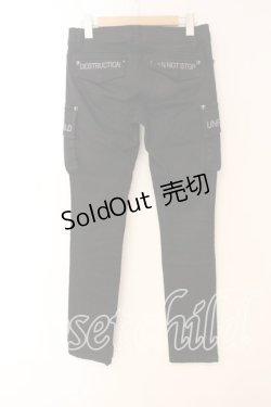 画像2: GHOST of HARLEM / ストレッチスキニーカーゴパンツ M ブラック O-26-01-05-088-GL-TO-YM-OS