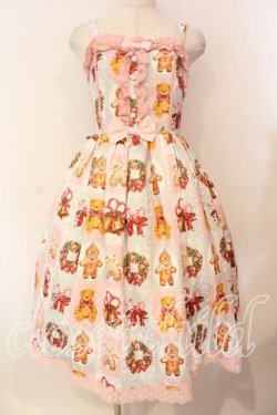 画像1: Chalmiere / クリスマス柄ジャンスカ  ピンク O-26-01-05-007-0-OP-IG-OS